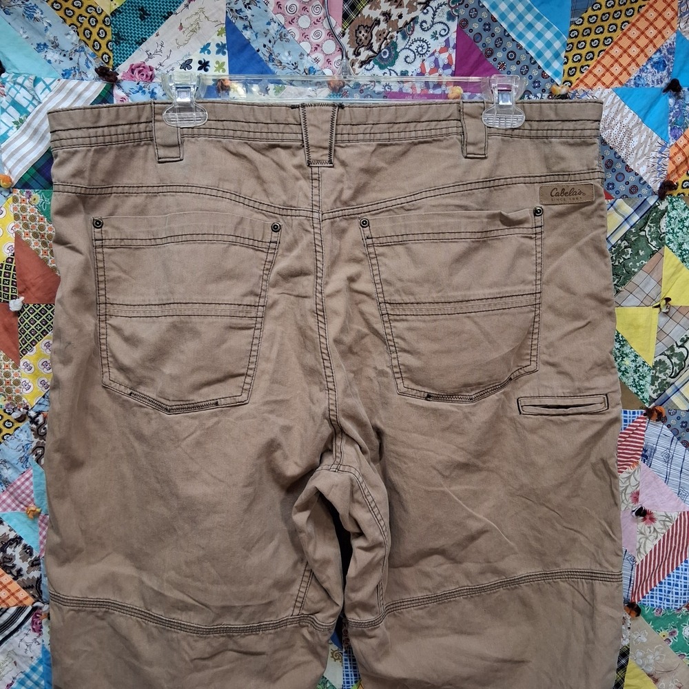 Cabelas Mens Double Knee Casuals Utility Pants Size 44x32 Tan Brown - Picture 4 of 16